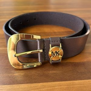 Michael Kors Large Leather Gold Brown Belt